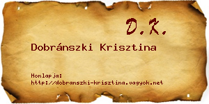 Dobránszki Krisztina névjegykártya